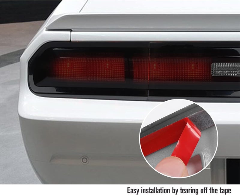 JeCar Smoked Tail Light Covers Rear Light Guards Exterior Accessories for Dodge Challenger 2009-2014, Black - Image 3