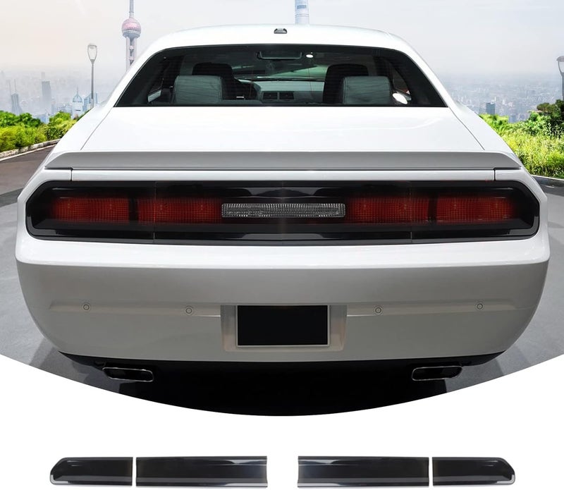 JeCar Smoked Tail Light Covers Rear Light Guards Exterior Accessories for Dodge Challenger 2009-2014, Black - Image 1