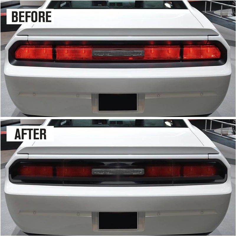 JeCar Smoked Tail Light Covers Rear Light Guards Exterior Accessories for Dodge Challenger 2009-2014, Black - Image 4