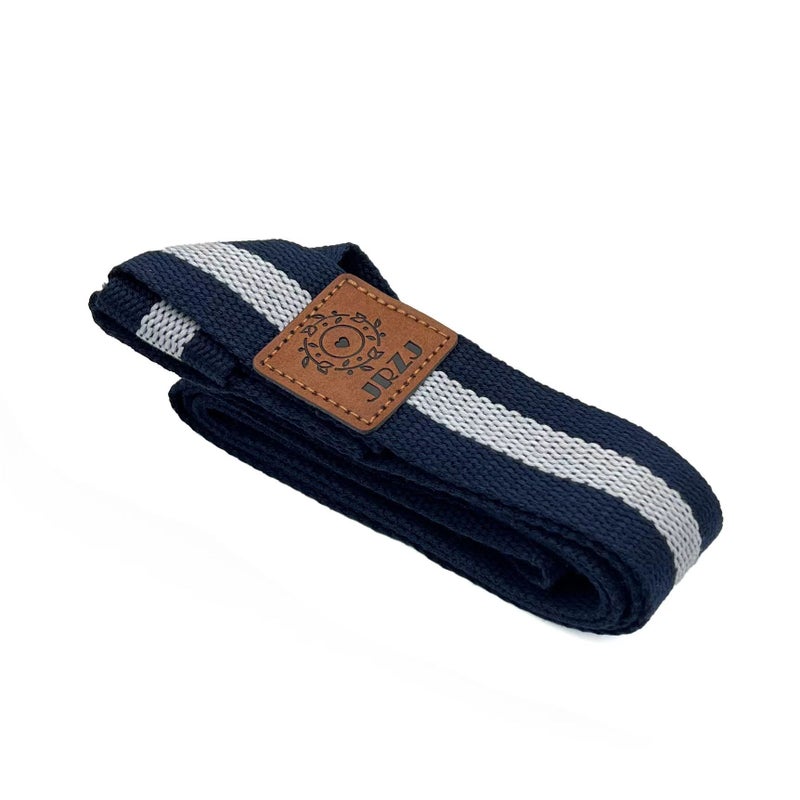 Generic Adjustable Yoga Mat Carrier Multi-Use Cotton Strap Blue and white stitching