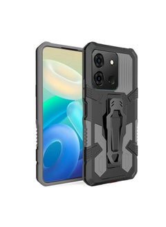 Case Cover For For Infinix Smart 7 Armor Warrior Shockproof PC + TPU Phone Case(Grey)