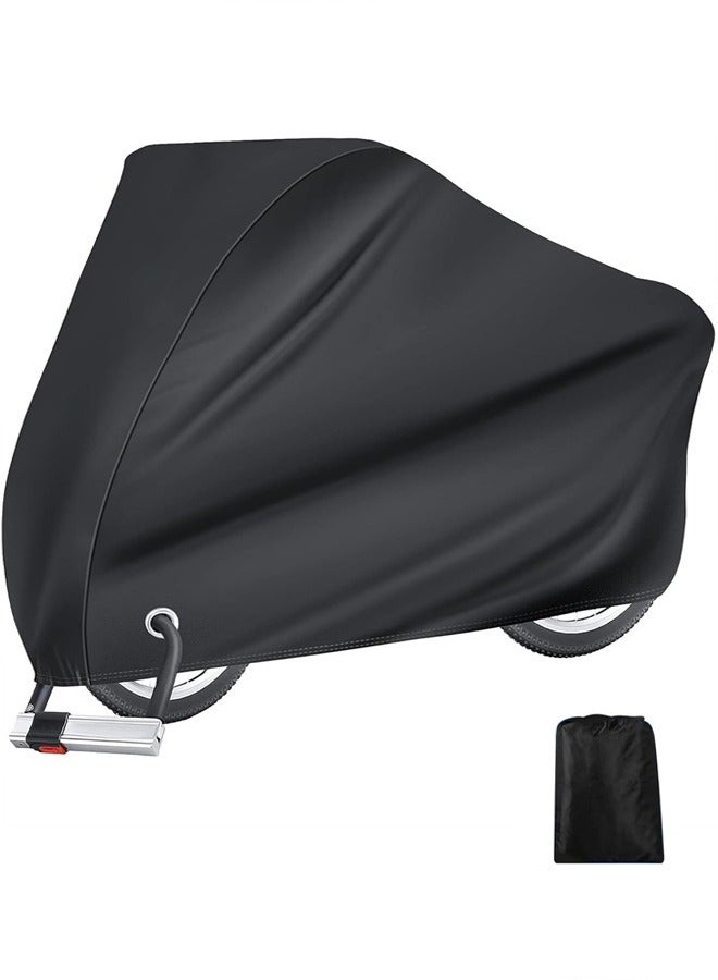 Generic Bike Cover, Outdoor Waterproof Bicycle Covers Oxford Fabric Rain Sun UV Dust Wind Proof Motorcycle Covers with Lock Hole for Mountain Road Electric Bike Tricycle Cruiser  - Image 2