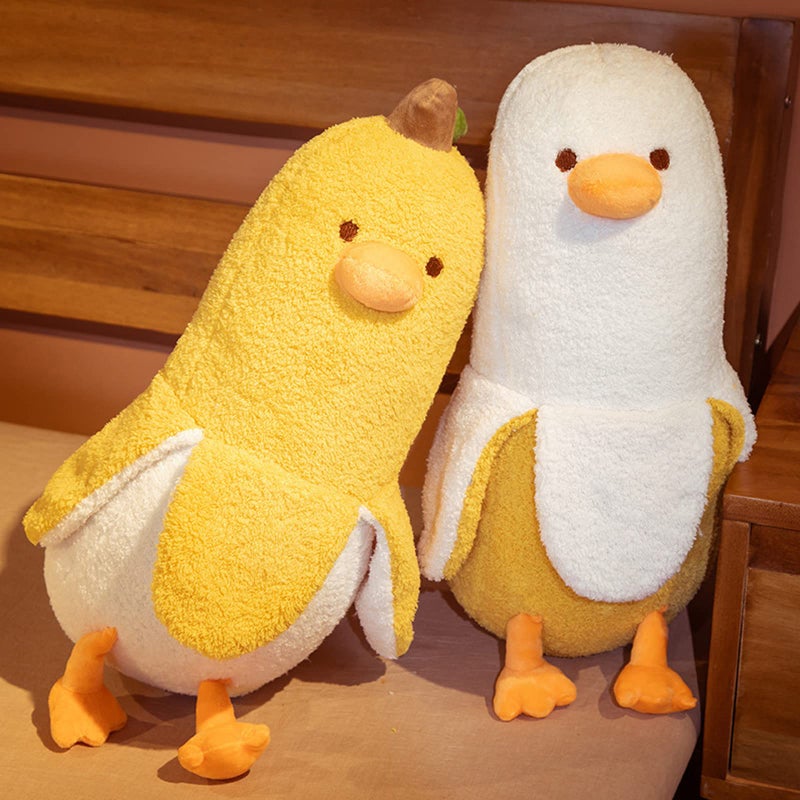 hitoshe Banana Duck Plush Toy, Banana Duck Stuffed Animals Doll Cute Plushie Hugging Plush Pillow Gift for Girls and Boys (White, 19.68 inch) - Image 5