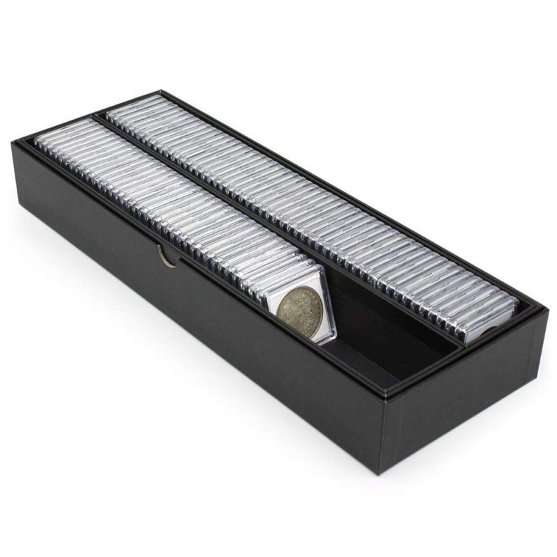 BCW Double Row 2x2 Coin Box | Holds 102 Snaps or 330+ Paper Flips | Coin Storage Box for Collectors | Removable Trays - Image 1