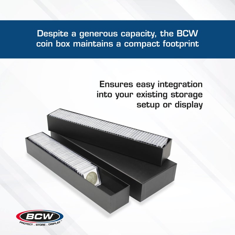 BCW Double Row 2x2 Coin Box | Holds 102 Snaps or 330+ Paper Flips | Coin Storage Box for Collectors | Removable Trays - Image 4