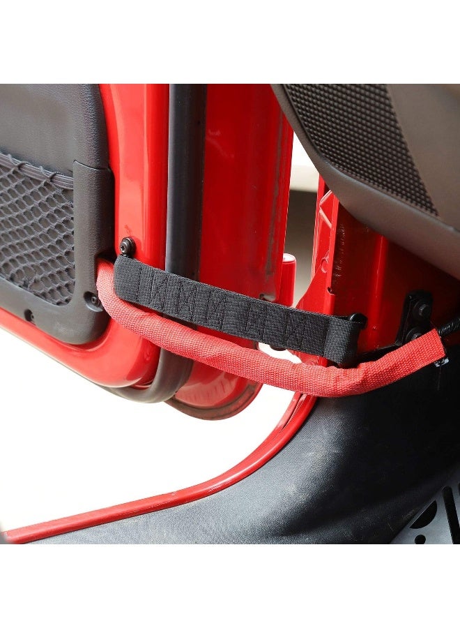 JeCar For Jeep Door Strap, 2Pcs Front & Rear Heavy Duty Door Limiting Check Strap For Jeep Wrangler Cj Yj Tj Jk & Unlimited (Black) - Image 5