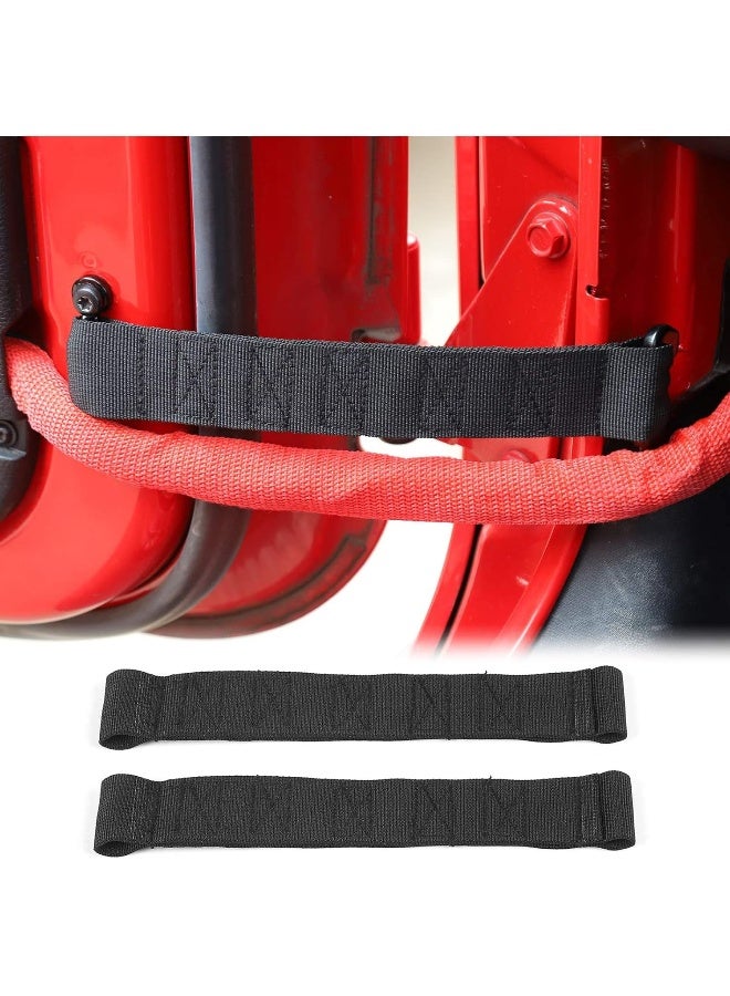 JeCar For Jeep Door Strap, 2Pcs Front & Rear Heavy Duty Door Limiting Check Strap For Jeep Wrangler Cj Yj Tj Jk & Unlimited (Black) - Image 1