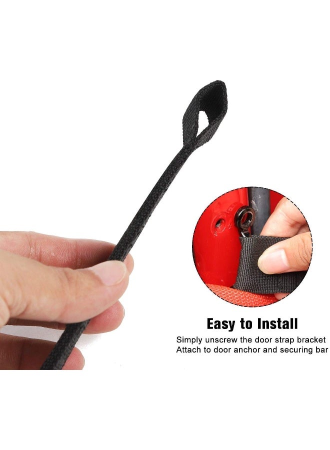 JeCar For Jeep Door Strap, 2Pcs Front & Rear Heavy Duty Door Limiting Check Strap For Jeep Wrangler Cj Yj Tj Jk & Unlimited (Black) - Image 4