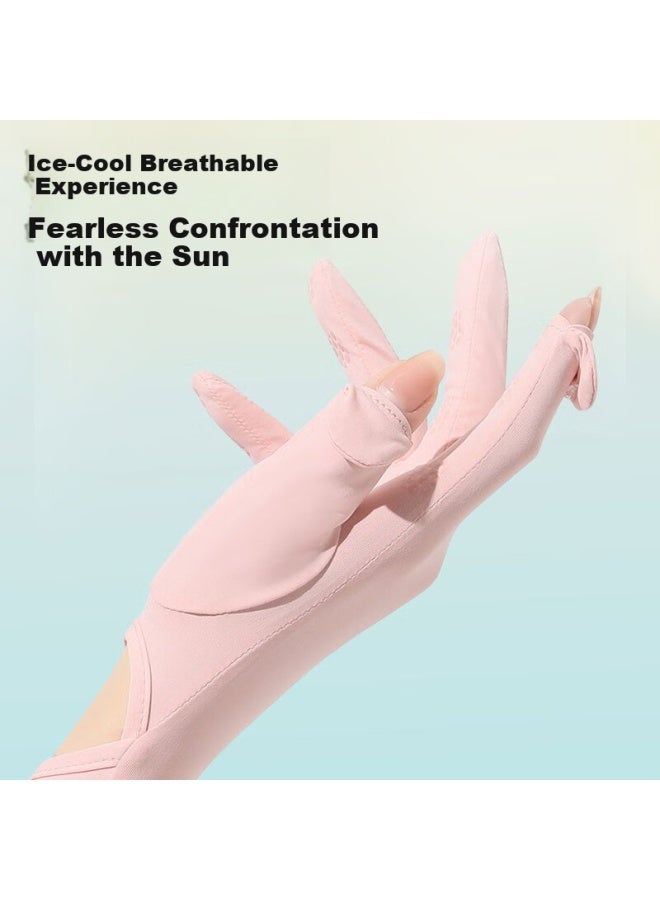 40,000 Km Summer Sun Protection Arm Sleeves Uv-resistant Outdoor Ice Sleeves Cycling Nylon Ice Silk Sleeves Women's Extended Sun Protection Gloves - Image 1