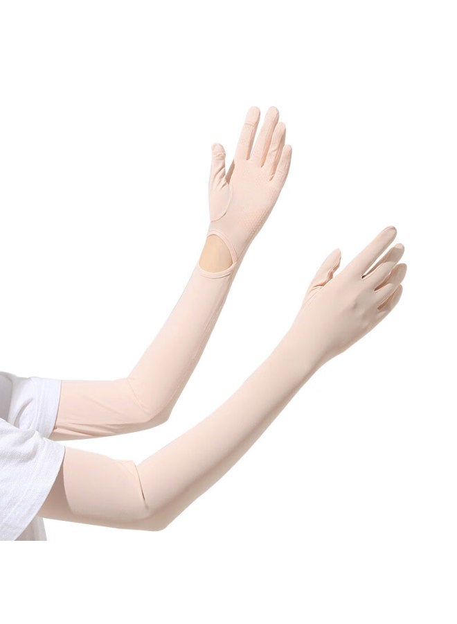 40,000 Km Summer Sun Protection Arm Sleeves Uv-resistant Outdoor Ice Sleeves Cycling Nylon Ice Silk Sleeves Women's Extended Sun Protection Gloves - Image 4