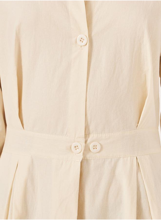 Styli Neutral Button-Down Dress  - Image 4