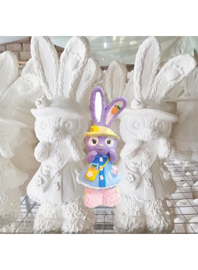 Popular Online Celebrity Plaster Painted Doll Coloring Doll Children's Diy Graffiti Toy Storage Jar Decoration Ornaments-Color:[Real Plaster] Backpack Star Delu (send 12 Color Pigment Strips) - Image 1