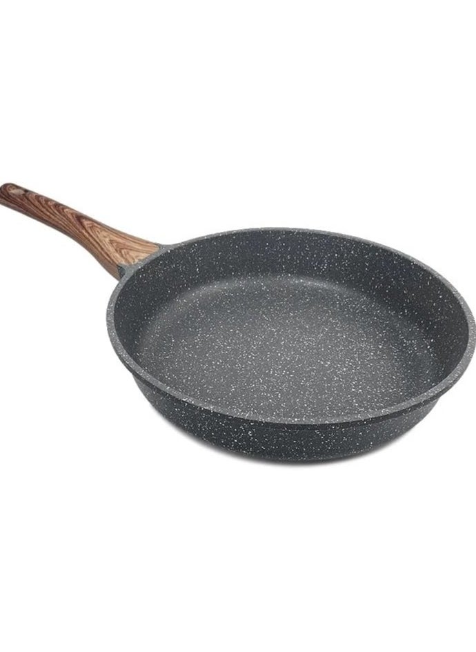 VIO - Nonstick Marble Coated Frying Saute Pan Granite Skillet Coating Stay Cool Bakelite Handle Healthy Cookware Chef Cooking Egg Pan 3MM Thickness PFOA Free Suitable for All Cookers Hobs Large 26CM - Image 1