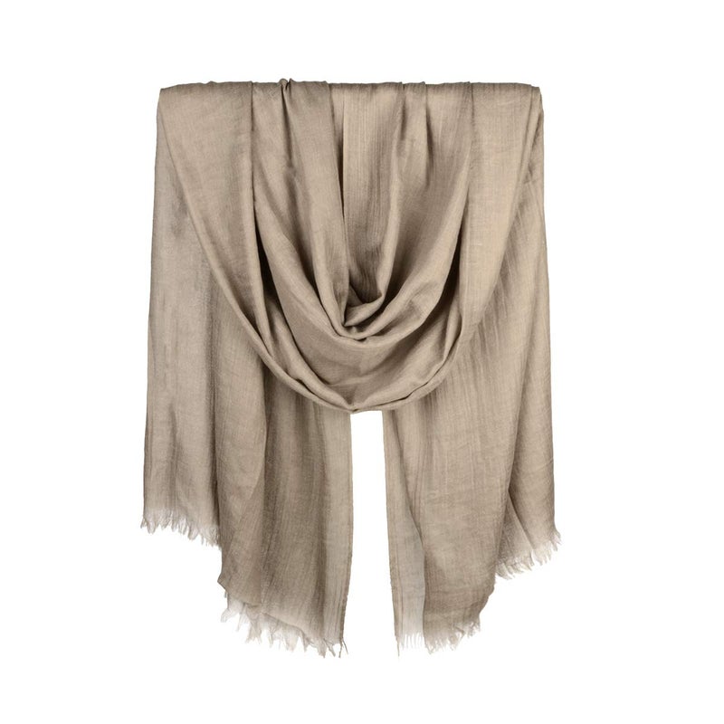 Iristide Womens Long Scarf in Solid Color, Light Weight Large Shawls Wrap for Beach Outdoor Camping Traveling Sunscreen Neckwear 75×43 inch (Khaki) - Image 2
