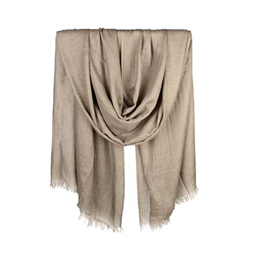 Iristide Womens Long Scarf in Solid Color, Light Weight Large Shawls Wrap for Beach Outdoor Camping Traveling Sunscreen Neckwear 75×43 inch (Khaki) - Image 1