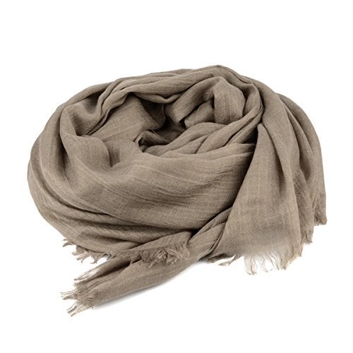 Iristide Womens Long Scarf in Solid Color, Light Weight Large Shawls Wrap for Beach Outdoor Camping Traveling Sunscreen Neckwear 75×43 inch (Khaki) - Image 5