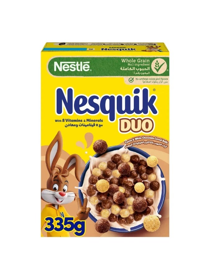 Nestle Nesquik Duo Breakfast Cereal with 8 Vitamins and Minerals- 335gms