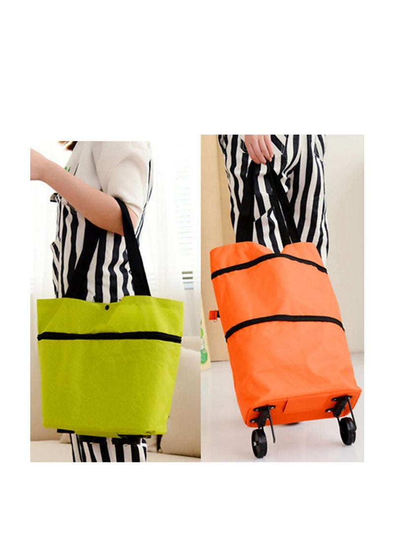 Generic Folding Lightweight Portable Waterproof Rolling Shopping Bag with Wheels.  - Image 3