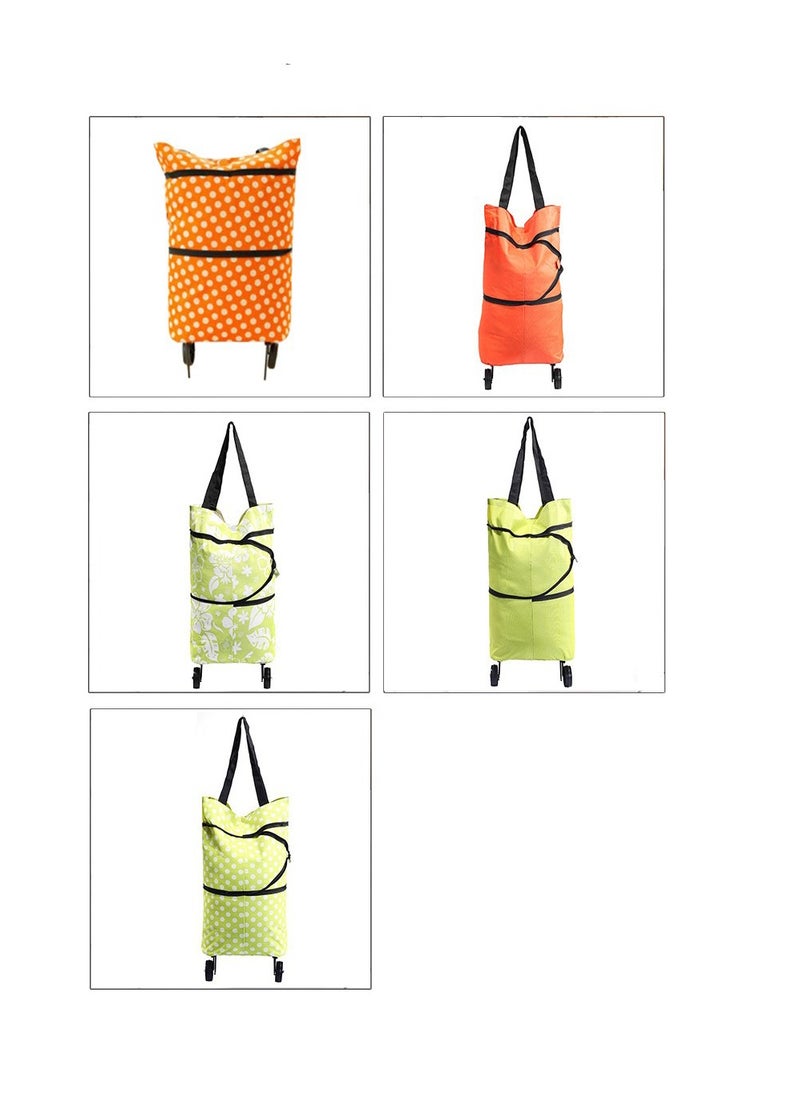 Generic Folding Lightweight Portable Waterproof Rolling Shopping Bag with Wheels.  - Image 4