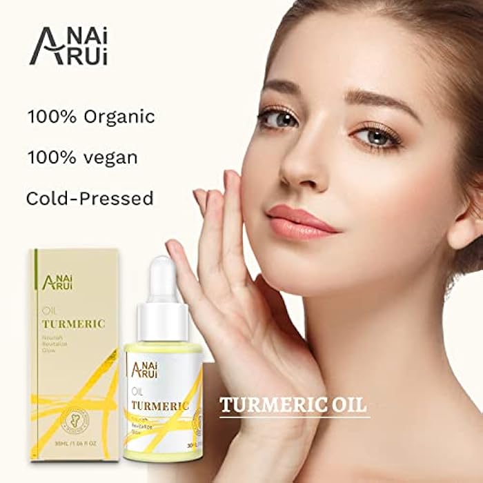ANAI RUI Turmeric Face Oil, Facial Oils & Serum with Turmeric, Turmeric Skincare Oil for Dry Skin, Wrinkles, Acne, Evens Tone, Moisturizing Face Oil 1.06OZ - Image 2