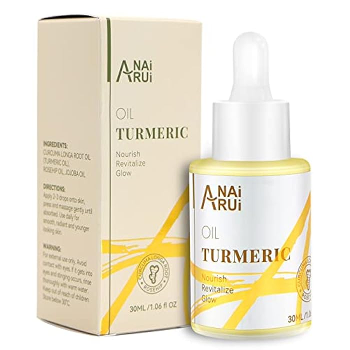 ANAI RUI Turmeric Face Oil, Facial Oils & Serum with Turmeric, Turmeric Skincare Oil for Dry Skin, Wrinkles, Acne, Evens Tone, Moisturizing Face Oil 1.06OZ - Image 1