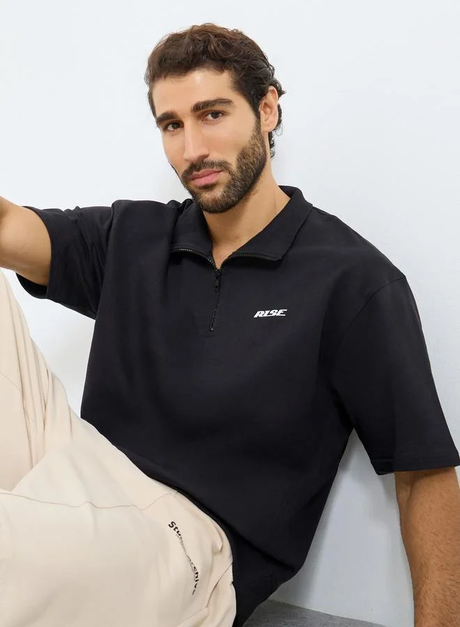 Styli Relaxed Fit Quarter Zip Sweatshirt