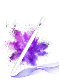 Generic Capacitive Stylus Pen with Replacement Tips Wide Drop for Android Touch Screens with Rejection Technology Compatible with Samsung/Huawei/Tablet/Mobile, White  - Image 1