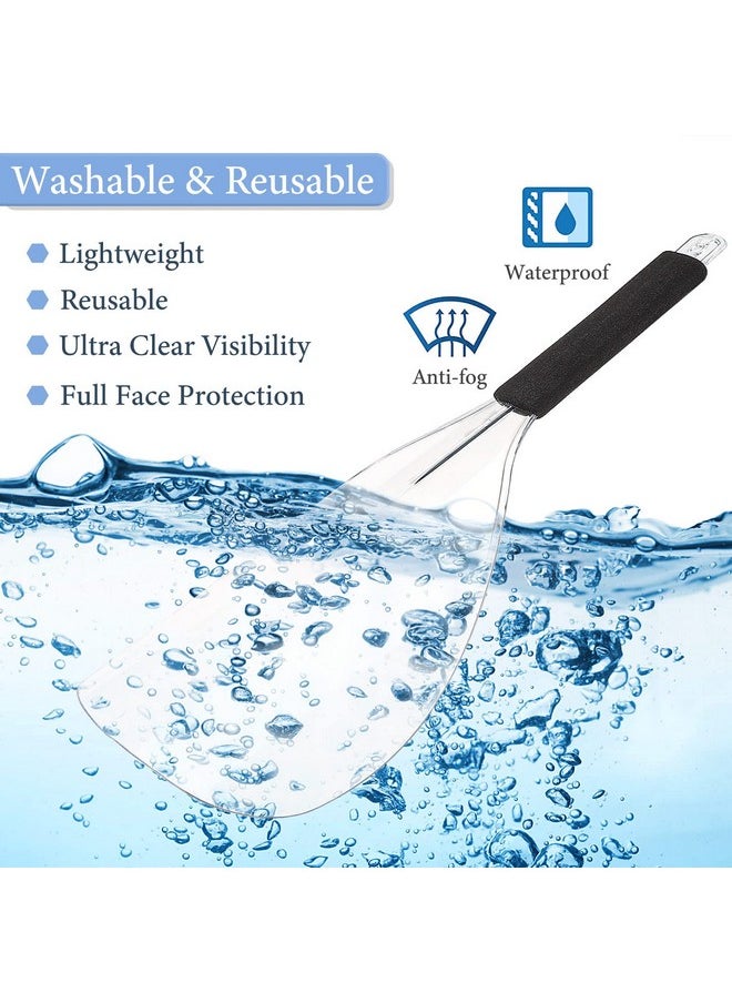 Noverlife Noverlife 3PCS Barber Salon Face Shield, Plastic Hairdressing Haircut Face Mask, with Sponge Handle, Reusable Hairspray Face Shield, Clear Hair Spray Face Protector Shield Mask for Hairdressing Makeup  - Image 3
