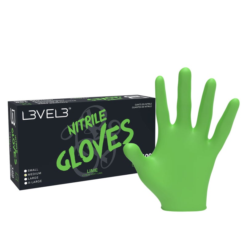 L3 Level 3 Nitrile Gloves  Professional Heavy Duty Disposable Gloves  Latex Free  Fits Snug  Box of 100