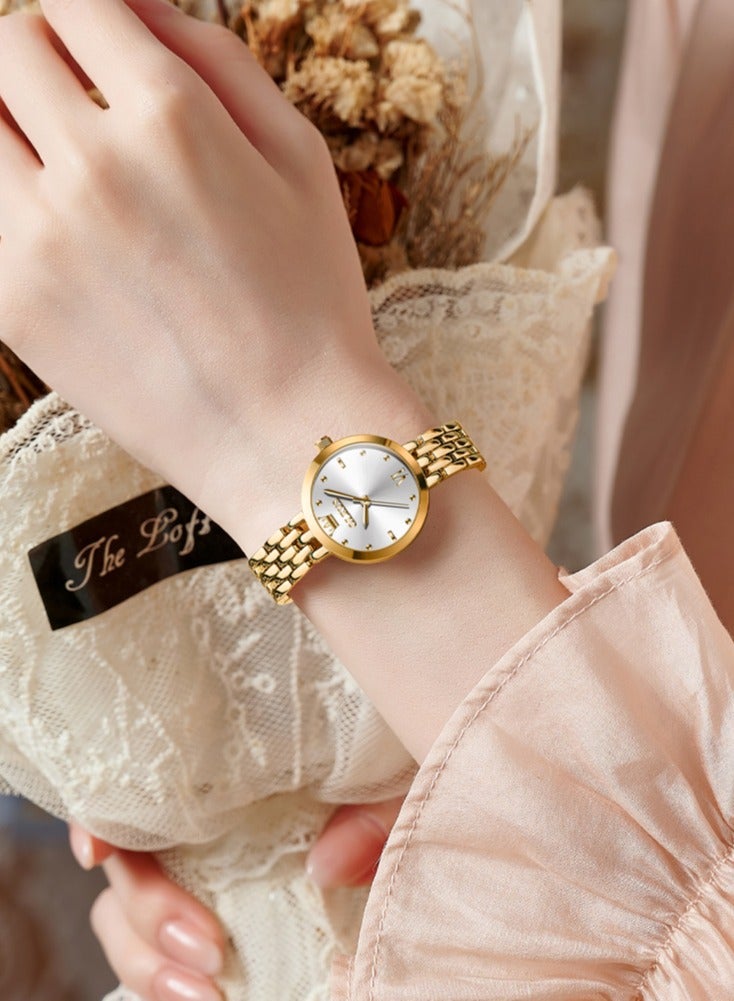 OLEVS Luxury Top Brand Women's Watches Elegant Fashion Gold Watch for Women Original Simple Quartz Waterproof Wristwatch Ladies - Image 2