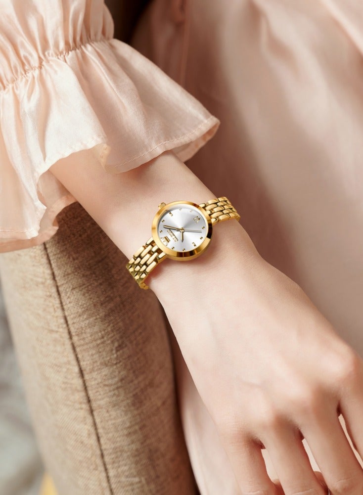 OLEVS Luxury Top Brand Women's Watches Elegant Fashion Gold Watch for Women Original Simple Quartz Waterproof Wristwatch Ladies - Image 3