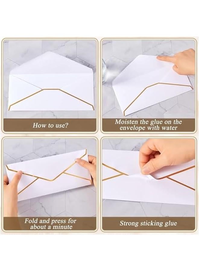 White Business Envelopes, 25 Pack V Flap Luxury Envelopes with Foil Border, 5 x 7 Inch Premium Mailing Envelope for Wedding, Invitations, Greeting Cards, Photos, Graduation, Birthday - Image 5