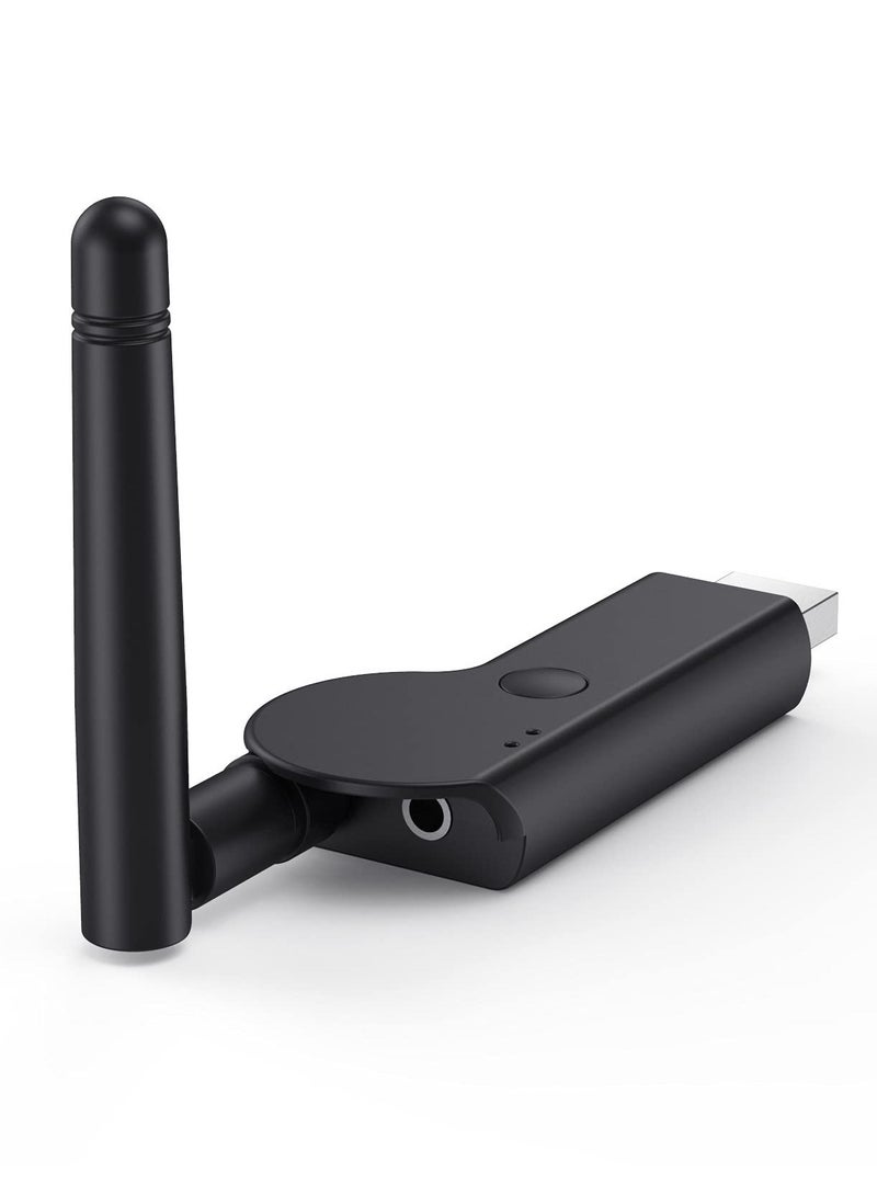 SYOSI Bluetooth Adapter, Bluetooth Transmitter, Dual Link USB Bluetooth 5.2 Audio Adapter with 2DB External Antenna for TV Laptop Headphones  - Image 1
