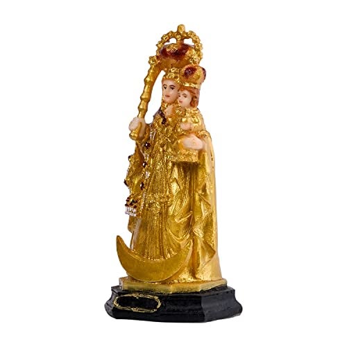 Newven Holy Mother Our Lady of Good Health Velankanni Matha Showpiece Idol Christian Statues Mother Mary Figurine Home Decor Gift for House Warming, Living Room, Golden, 21 X 9 X 9 CM - Image 5