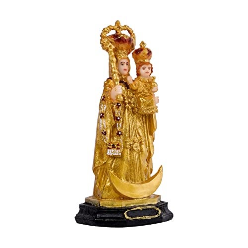 Newven Holy Mother Our Lady of Good Health Velankanni Matha Showpiece Idol Christian Statues Mother Mary Figurine Home Decor Gift for House Warming, Living Room, Golden, 21 X 9 X 9 CM - Image 3