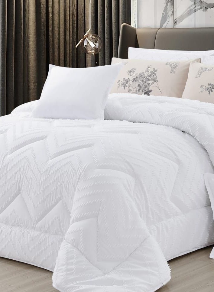 مون مفرش سرير صيفي 4 قطع نفر ونص تصميم راقي يناسب سرير بحجم 120×200 لحاف مقاس 170×220 سم - Image 2