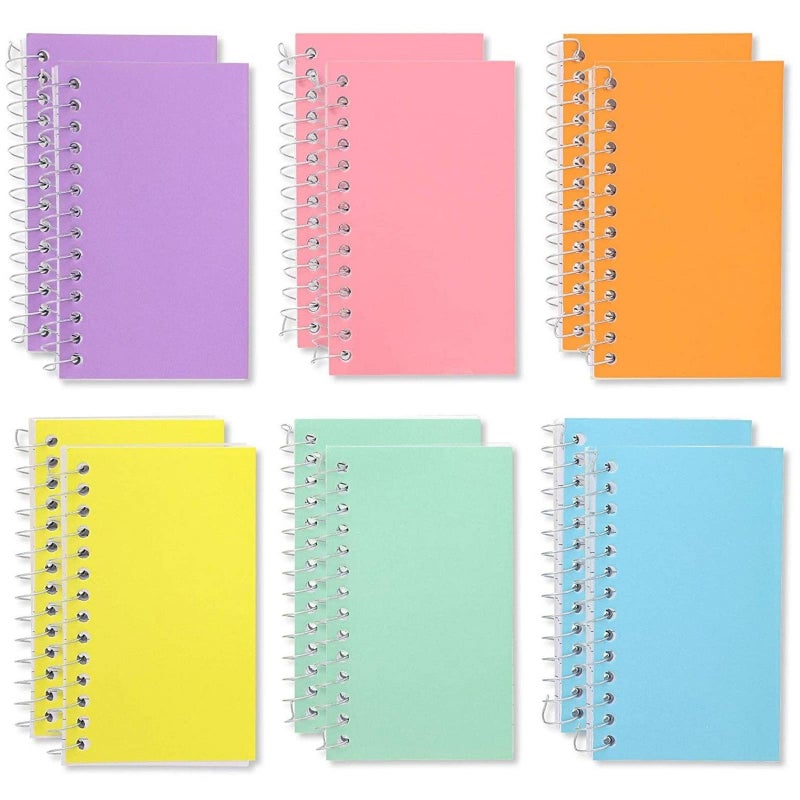 Paper Junkie 12-Pack Small Spiral Notebook 3x5, 40 Sheets, 80 Pages Per Notepad, College Ruled Lined Paper for Office Supplies, Classroom Notes, Students, Teachers, Nurses (6 Pastel Colors) - Image 1