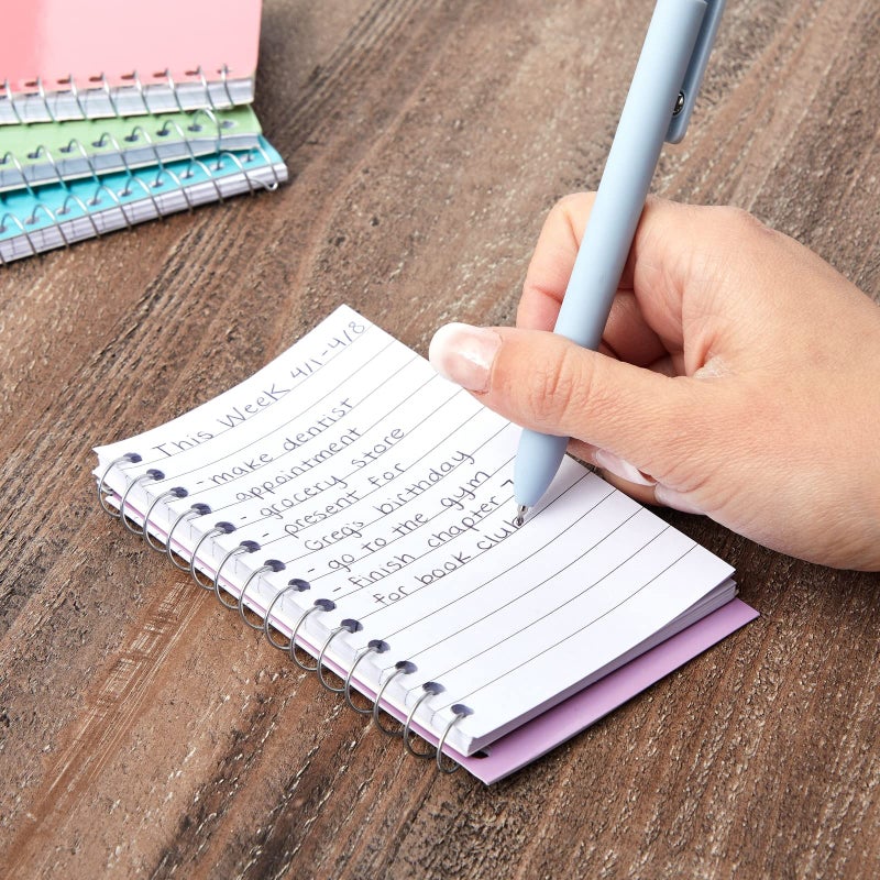 Paper Junkie 12-Pack Small Spiral Notebook 3x5, 40 Sheets, 80 Pages Per Notepad, College Ruled Lined Paper for Office Supplies, Classroom Notes, Students, Teachers, Nurses (6 Pastel Colors) - Image 4