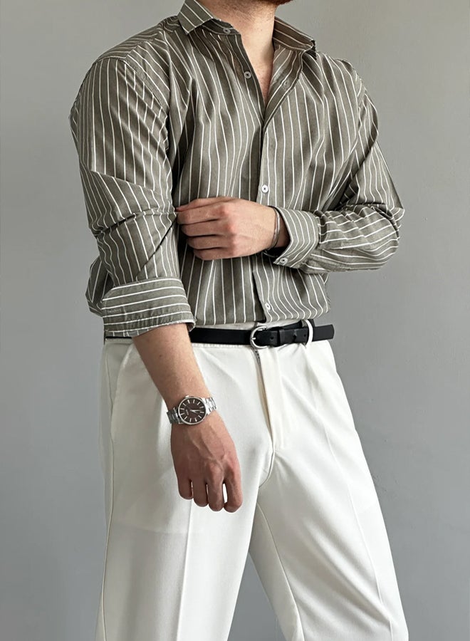 trendyol Khaki Regular Men's Shirt - Image 4