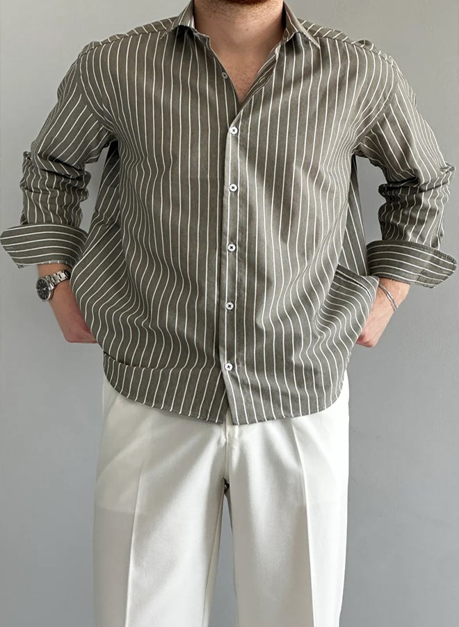 trendyol Khaki Regular Men's Shirt - Image 1