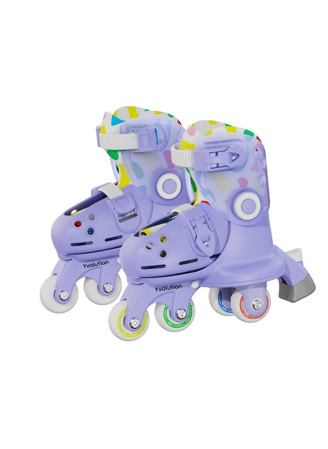 Yvolution Yvolution Twista 2-in-1 Adjustable In-Line Skates (Purple, M)  - Image 1