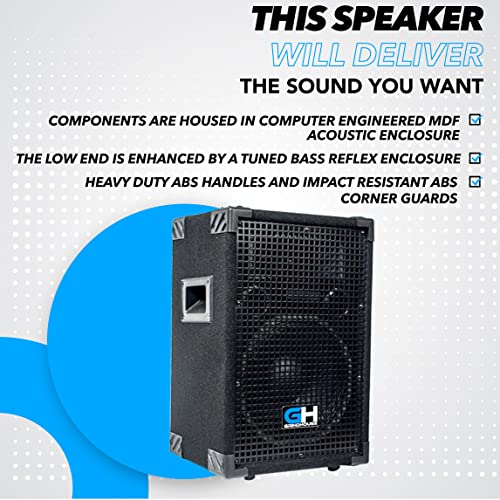 Grindhouse Speakers - GH10L - Passive 10 Inch 2-Way PA/DJ Loudspeaker Cabinet - 600 Watt Full Range PA/DJ Band Live Sound Speaker - Image 4