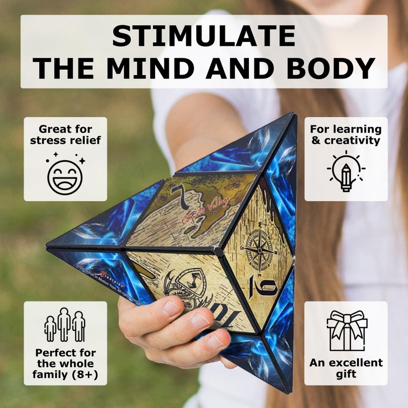 SHASHIBO Dice Paradise - Shape Shifting Box - Award-Winning, Patented Magnetic Puzzle Cube w/ 36 Rare Earth Magnets - Fidget Cube Transforms Into Over 70 Shapes (Tales of Ovirnia) - Image 3