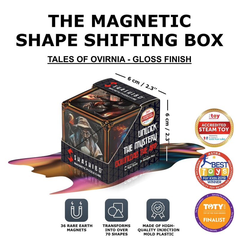 SHASHIBO Dice Paradise - Shape Shifting Box - Award-Winning, Patented Magnetic Puzzle Cube w/ 36 Rare Earth Magnets - Fidget Cube Transforms Into Over 70 Shapes (Tales of Ovirnia) - Image 2