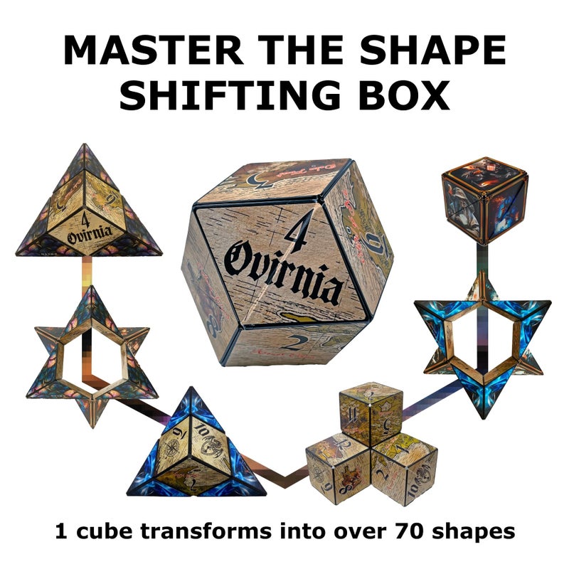 SHASHIBO Dice Paradise - Shape Shifting Box - Award-Winning, Patented Magnetic Puzzle Cube w/ 36 Rare Earth Magnets - Fidget Cube Transforms Into Over 70 Shapes (Tales of Ovirnia) - Image 4
