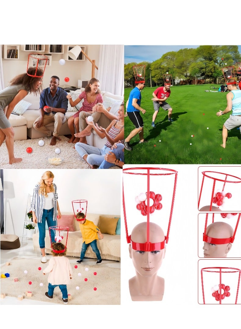 CALL PLAY Head Hoop Basketball Party Game for Kids and Adults Carnival Game Adjustable Basket Net Headband with 20 Balls for Carnival Party Birthday Party Family Indoor Outdoor Game - Image 4