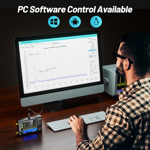 Seesii Portable TinySA Spectrum Analyzer,SEESII Upgraded V0.3.1 Handheld Tiny Frequency Analyzer 100kHz to 960MHz MF/HF/VHF UHF Input,Signal Generator with 2.8 inch Touch Screen with ESD Protect Function - Image 5
