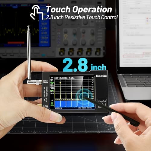Seesii Portable TinySA Spectrum Analyzer,SEESII Upgraded V0.3.1 Handheld Tiny Frequency Analyzer 100kHz to 960MHz MF/HF/VHF UHF Input,Signal Generator with 2.8 inch Touch Screen with ESD Protect Function - Image 2