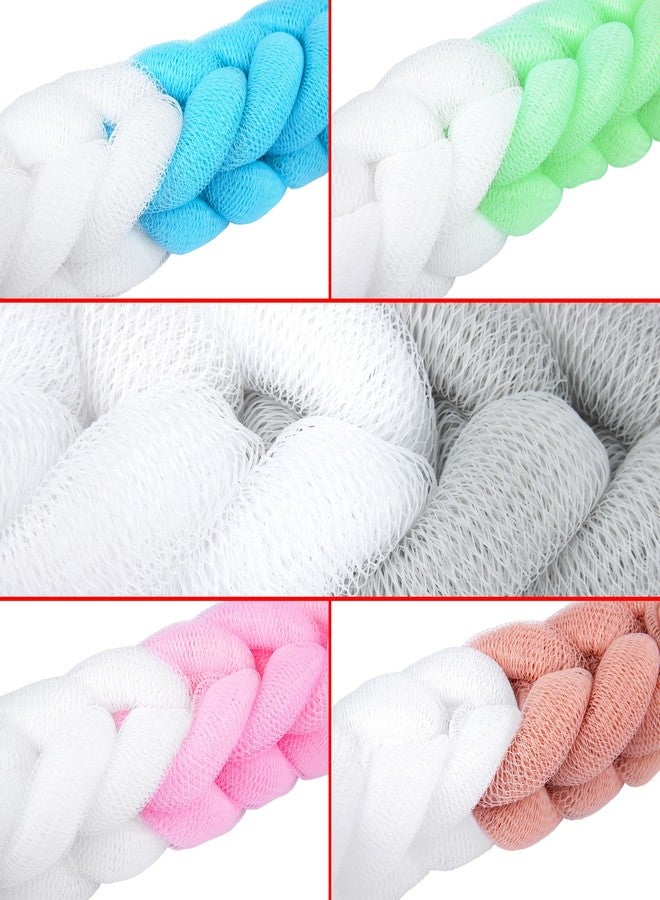 BRUBAKER 5-Piece Bath Sponge Set - Back Scrubber with Hand Straps - 2.8 oz Exfoliating Sponge for Back - Hygienic & Durable Shower Loofahs with Gift Box - Image 2