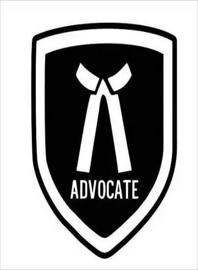 ARWY Advocate Logo Sticker for Car, Black Vinyl, Rectangular, Pack of 2 Size(12.5X15.5 cm) - Image 1